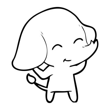 vektör çizim sevimli çizgi fil