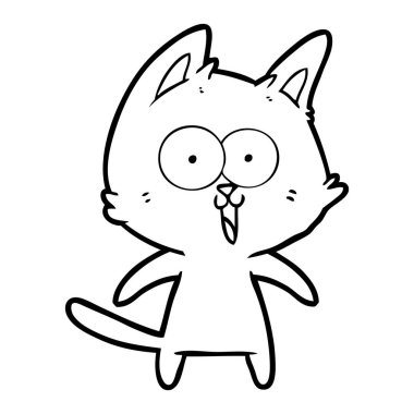 komik karikatür kedi vektör çizim