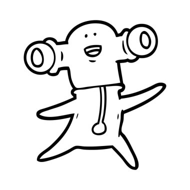 Dostu karikatür uzaylı vektör çizim