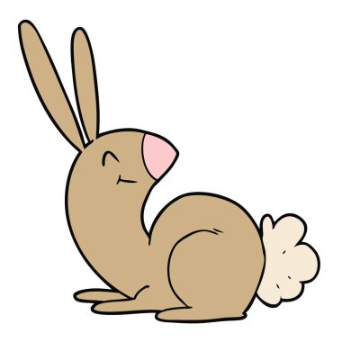 Tatlı çizgi film tavşanının vektör çizimi