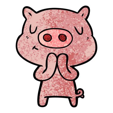 vektör çizim karikatür içerik domuz