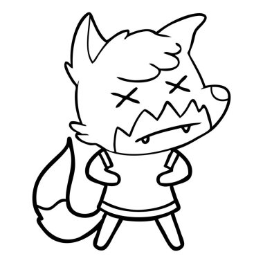 Çizgi film tilkisinin vektör çizimi