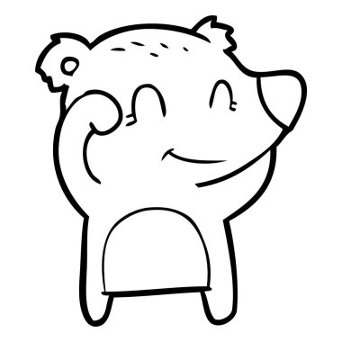 yorgun gülümseyen ayı çizgi film