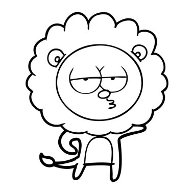 vektör çizim karikatür sıkılmış aslan