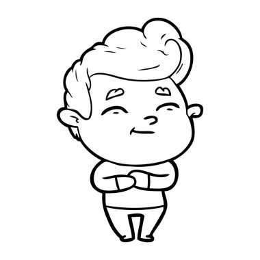 mutlu çizgi film adam vektör çizim