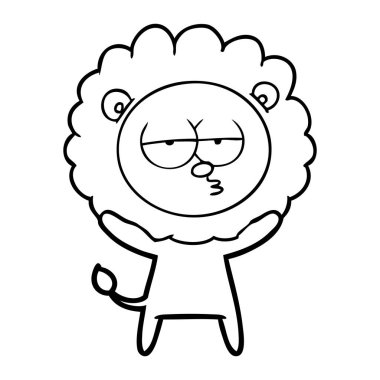 vektör çizim karikatür sıkılmış aslan