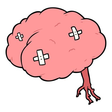 vektör çizim karikatür beyin