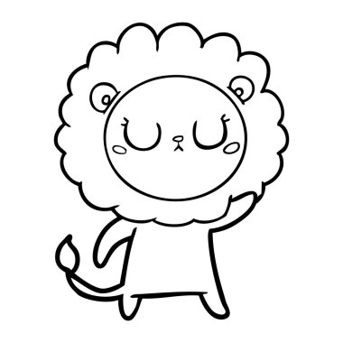 Çizgi film aslanının vektör çizimi