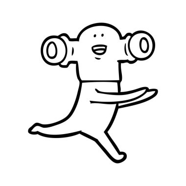 Dostu karikatür yabancı çalışan