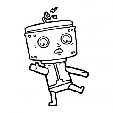 Çizgi film robotunun vektör çizimi 