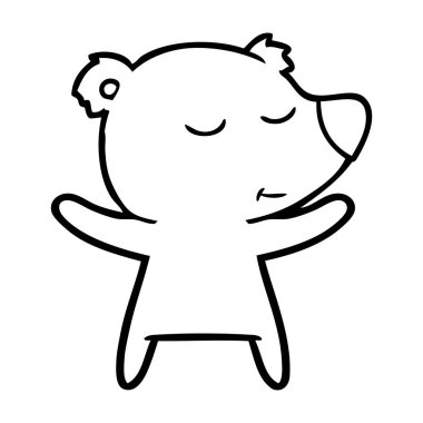 mutlu karikatür ayı vektör çizim