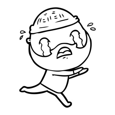 sakallı adam ağlıyor çizgi film