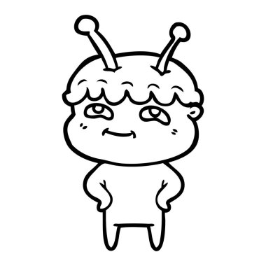 Dostu karikatür spaceman vektör çizim