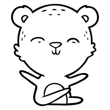 mutlu karikatür ayı vektör çizim
