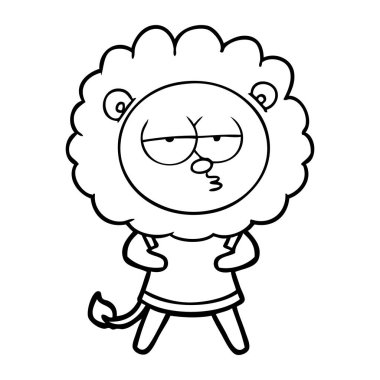 vektör çizim karikatür sıkılmış aslan