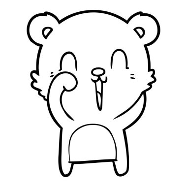 mutlu karikatür ayı vektör çizim