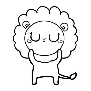 Çizgi film aslanının vektör çizimi