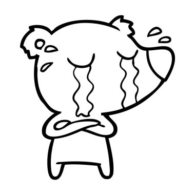 vektör çizim ayı ağlıyor çizgi film