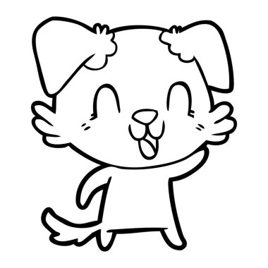 vektör çizim karikatür köpek gülen