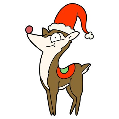 vektör çizim karikatür Noel reindeer