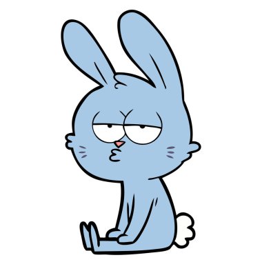 Tatlı çizgi film tavşanının vektör çizimi