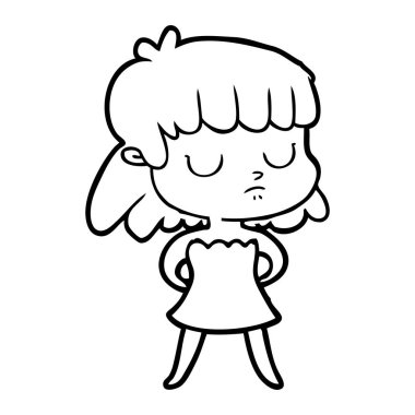 vektör çizim karikatür kayıtsız kadın