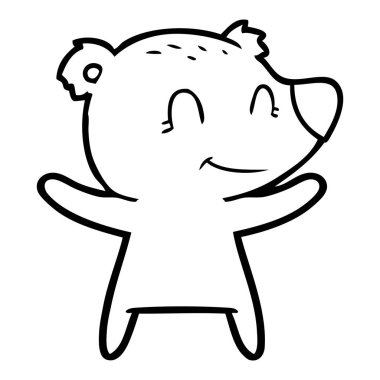 ayı karikatür gülümseyen bir vektör çizim