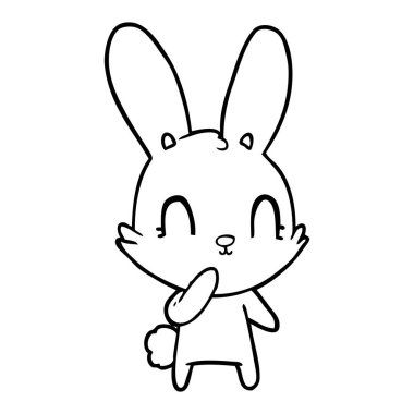 Tatlı çizgi film tavşanının vektör çizimi