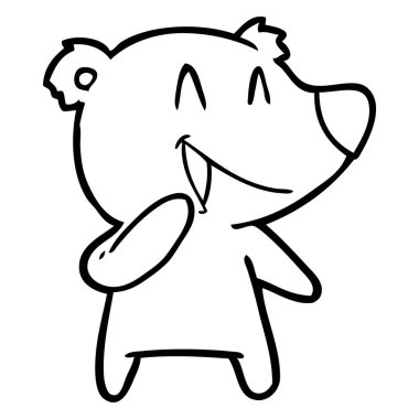  ayı karikatür gülen vektör çizim