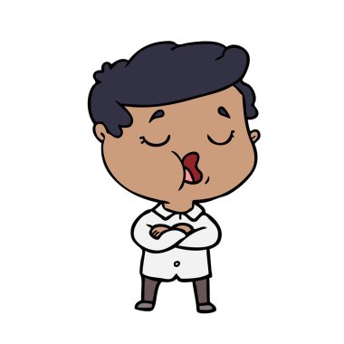  vektör çizim konuşuyor karikatür adam