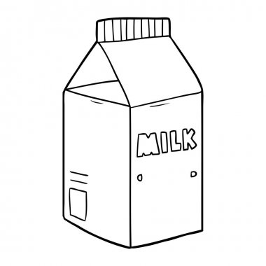 vektör çizim karikatür süt kutusu