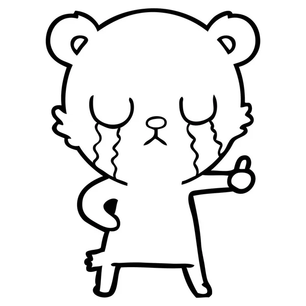 哭泣的北极熊动画片 — 图库矢量图片