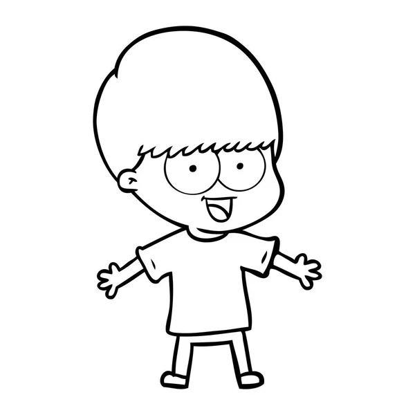 Vector Illustration Happy Cartoon Boy — Stock Vector