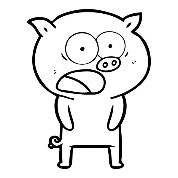 Vector Ilustración Dibujos Animados Cerdo Gritando — Archivo Imágenes Vectoriales