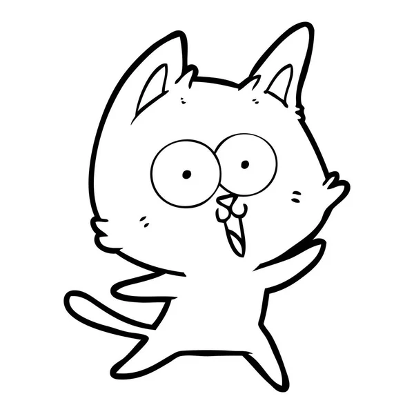 Vector Illustration Funny Cartoon Cat — Stock Vector