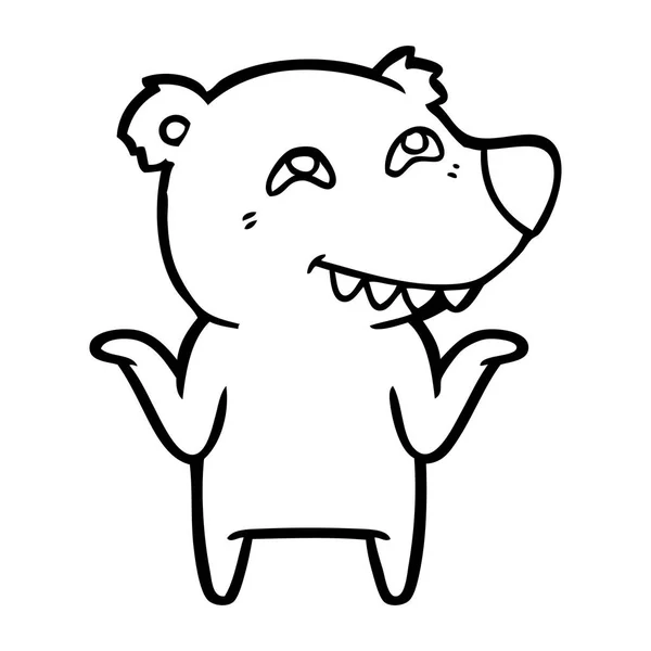 Kreskówka Niedźwiedź Polarny Wyświetlono Zębów — Wektor stockowy