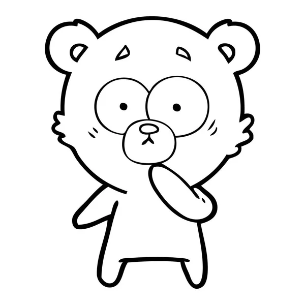 Nervöser Eisbär Cartoon — Stockvektor