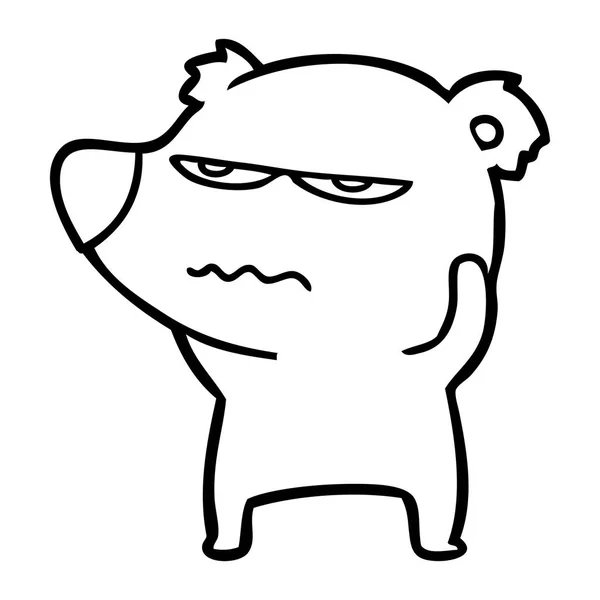 怒った熊極性漫画 — ストックベクタ