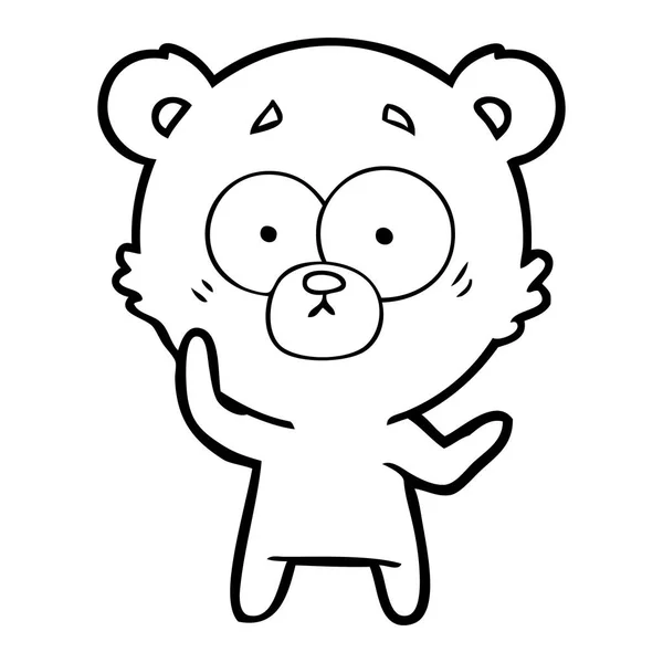 Ilustração Vetorial Desenho Animado Urso Surpreso — Vetor de Stock
