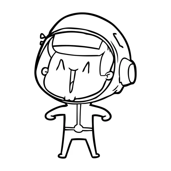 Illustration Vectorielle Astronaute Heureux Dessin Animé — Image vectorielle