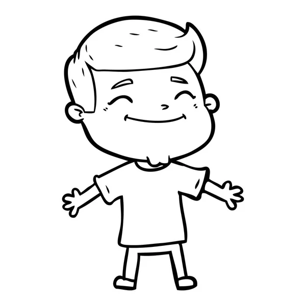 Vektorové Ilustrace Šťastný Karikatura Člověka — Stockový vektor