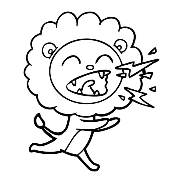 Vektorillustration Tecknad Kör Lion — Stock vektor