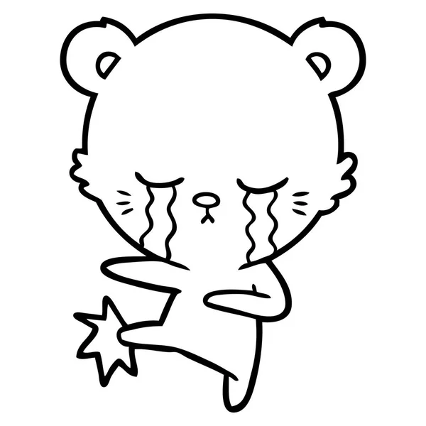 泣いて漫画シロクマのベクトル イラスト — ストックベクタ