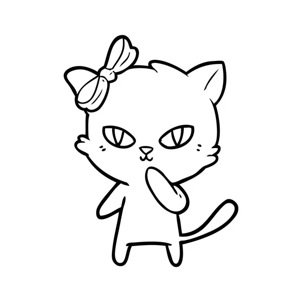 Illustration Vectorielle Chat Dessin Animé Mignon — Image vectorielle