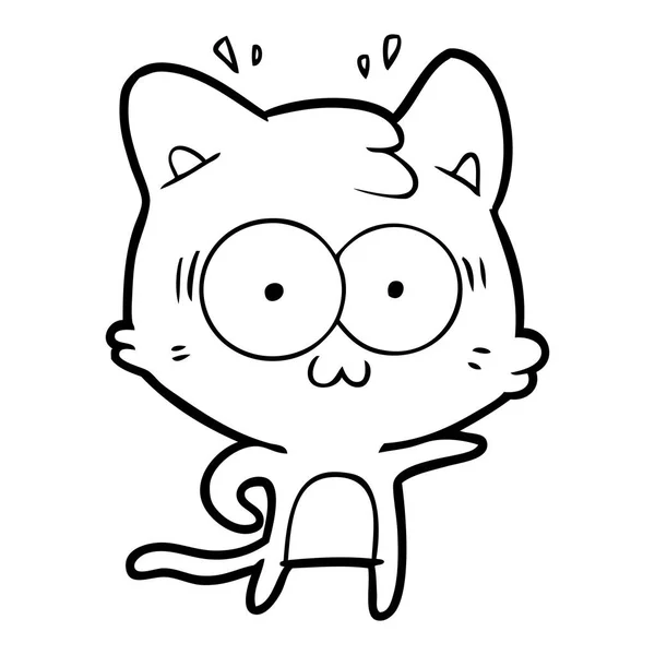 Ilustracja Wektorowa Zaskoczony Kot Kreskówka — Wektor stockowy