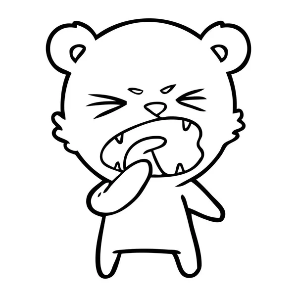 Irritado Urso Dos Desenhos Animados Gritando —  Vetores de Stock