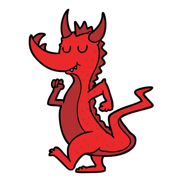 Vector Illustration Cartoon Cute Dragon — Stock Vector