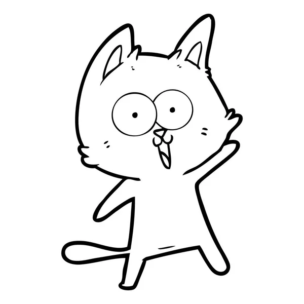 Vektor Illustration Von Lustigen Cartoon Katze — Stockvektor