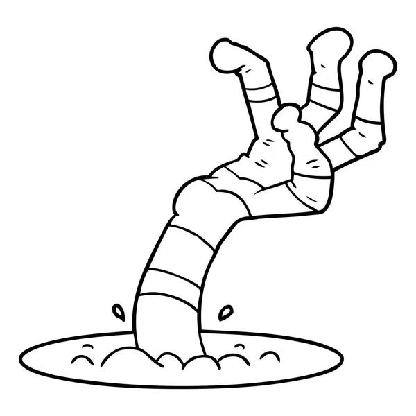 Cartoon Gruselige Monster Hand — Stockvektor