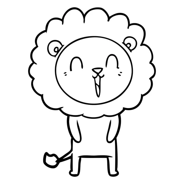 Vector Illustration Laughing Lion Cartoon — Stock Vector